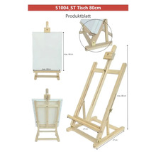 Drevený stolný maliarsky stojan, vhodný pre plátna do maximálnej veľkosti 44 x 60 cm, maximálna výška 80 cm