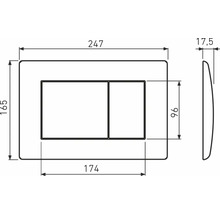 Technický nákres ovládacej dosky s rozmermi