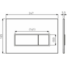 Technický nákres ovládacieho panela s rozmermi