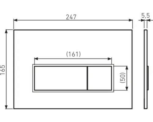 Technický nákres ovládacieho panela s rozmermi