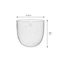 Obrázok kvetináča s rozmermi 39 cm v priemere a 33,3 cm na výšku.