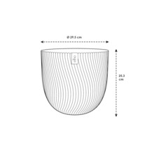 Schéma kvetináča Elho s rozmermi 29,5 cm v priemere a 25,3 cm na výšku