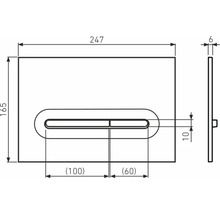 Technický nákres ovládacieho panela s rozmermi.