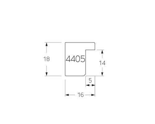 Technický nákres profilu 4405 s rozmermi