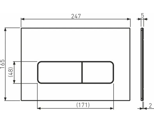 Technický nákres ovládacieho tlačidla s rozmermi