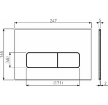 Technický nákres ovládacieho panela s rozmermi