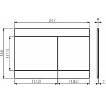 Technický nákres obdĺžnikového nábytkového prvku s rozmermi