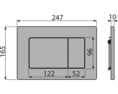 Technický výkres ovládacieho panela s rozmermi