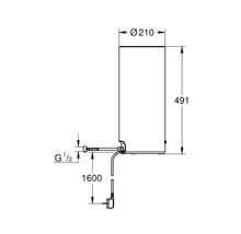 Technický nákres bojlera s rozmermi