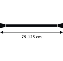 Záclonová tyč, nastaviteľná od 75 do 125 centimetrov
