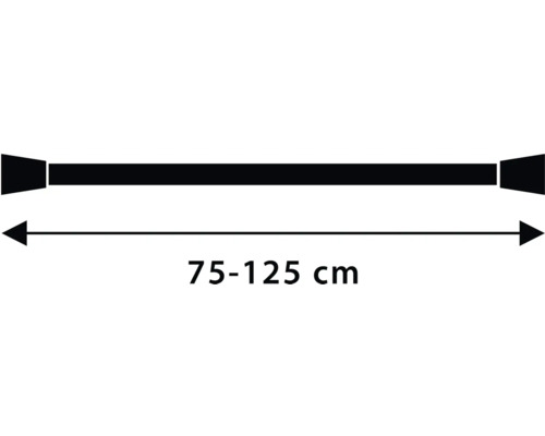 Záclonová tyč, nastaviteľná od 75 do 125 centimetrov