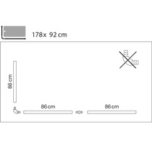 Inštalačná schéma sprchovej vaničky s rozmermi 178 x 92 centimetrov