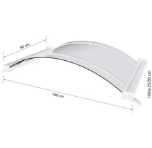 Strieška s rozmermi 160 x 90 centimetrov a výškou 25 až 30 centimetrov.