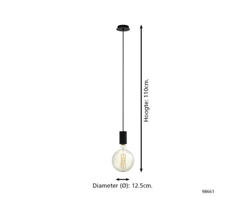 Závesné svietidlo, výška 110 cm, priemer 12,5 cm