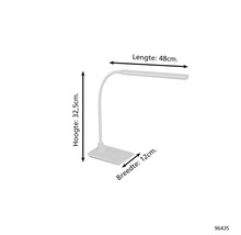 Obrázok stolnej lampy s rozmermi 48 cm dĺžka, 32,5 cm výška a 12 cm šírka.