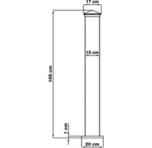 Ilustrácia stĺpika plota s rozmermi