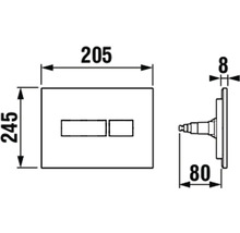 Technický nákres ovládacieho tlačidla s rozmermi