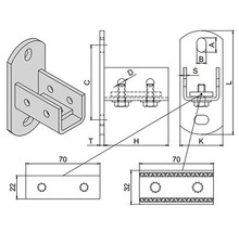 Technický nákres držiaka s rozmermi pre domácich majstrov