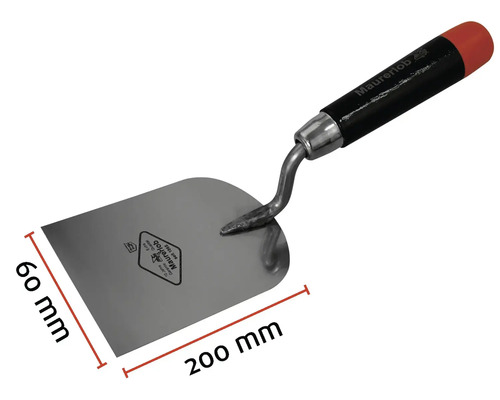 Murárska lyžica s rozmermi 200 krát 60 milimetrov.