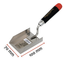 Murárska lyžica, 100 mm x 70 mm, s plastovou rukoväťou
