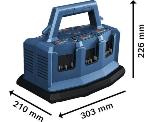 Nabíjačka akumulátorov Bosch Professional s rozmermi 303 x 210 x 226 milimetrov