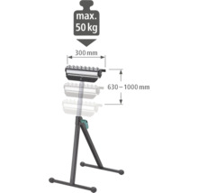 Stojan na materiál s maximálnou nosnosťou 50 kilogramov, šírkou valca 300 milimetrov a výškou 630 až 1000 milimetrov