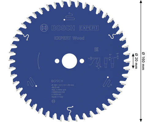 Pílový kotúč na drevo Bosch Expert s priemerom 160 milimetrov