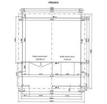 Pôdorys budovy s rozmermi
