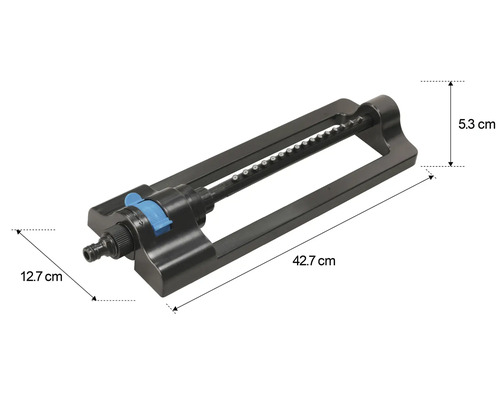 Oscilačný zavlažovač s dĺžkou 42,7 cm na zavlažovanie záhrady