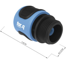 Logo For_q, kohútikový diel s priemerom 3,5 cm a dĺžkou 5,8 cm