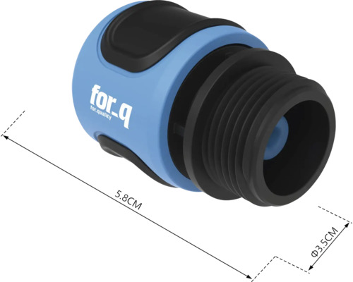 Logo For_q, kohútikový diel s priemerom 3,5 cm a dĺžkou 5,8 cm