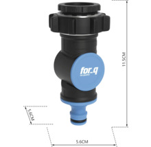 Logo For_q Konektor kohútika s rozmermi 11,5 x 5,6 centimetrov