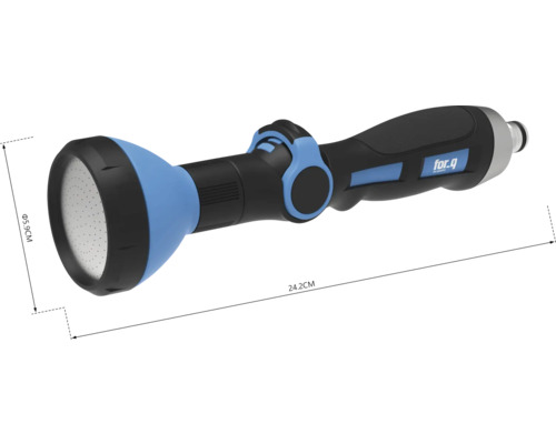 Záhradný postrekovač s dĺžkou 24,2 cm a priemerom 5,9 cm