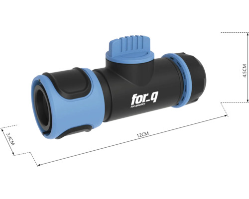 Záhradný hadicový uzatvárací ventil s dĺžkou 12 centimetrov