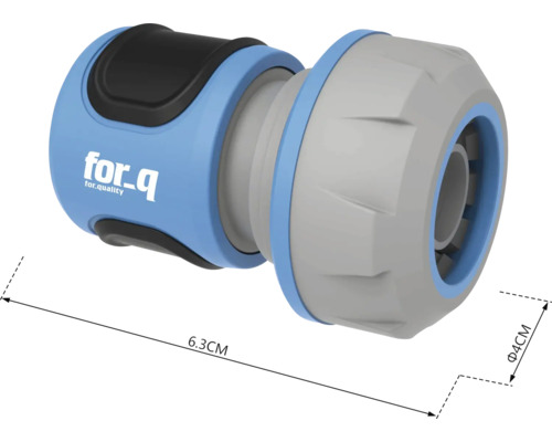 Konektor záhradnej hadice s rozmermi 6,3 cm dĺžky a 4 cm v priemere