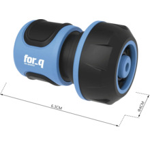 Záhradná hadicová spojka s dĺžkou 6,3 centimetra a priemerom 4 centimetre