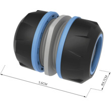 Rúrková spojka s rozmermi 5,6 cm na dĺžku a 4,7 cm v priemere