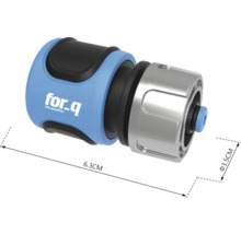 Konektor záhradnej hadice s rozmermi 6,3 cm x 3,5 cm