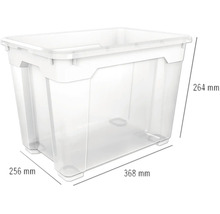 Úložný box z plastu s rozmermi 368 x 256 x 264 milimetrov