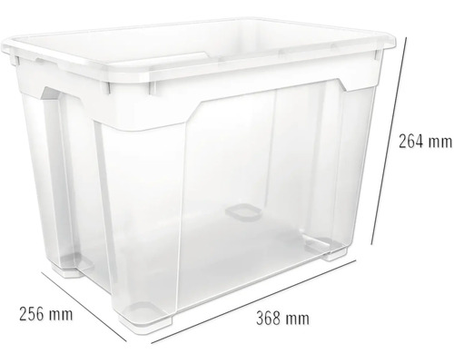 Úložný box z plastu s rozmermi 368 x 256 x 264 milimetrov