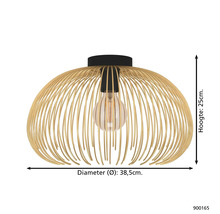 Stropné svietidlo z kovu s priemerom 38,5 cm a výškou 25 cm