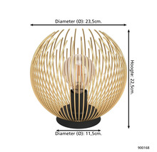 Stolná lampa s priemerom 23,5 cm, výškou 22,5 cm a priemerom základne lampy 11,5 cm