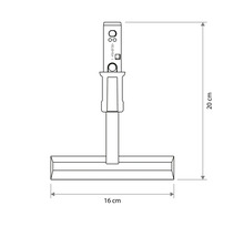Technický nákres stierky na okná s výškou 20 centimetrov a šírkou 16 centimetrov.