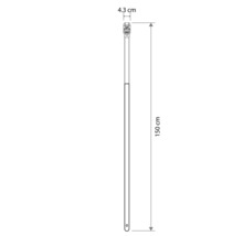 Technický výkres násady na náradie s celkovou dĺžkou 150 centimetrov a hornou šírkou 4,3 centimetra.