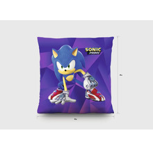 Štvorcový dekoračný vankúš s motívom Sonic Prime, 45 na 45 centimetrov.