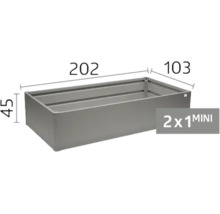 Kovový vyvýšený záhon s rozmermi 202 krát 103 krát 45 centimetrov, model 2 krát 1 MINI.