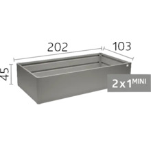 Kovový vyvýšený záhon s rozmermi 202 centimetrov dĺžka, 103 centimetrov šírka a 45 centimetrov výška, model 2x1 MINI.