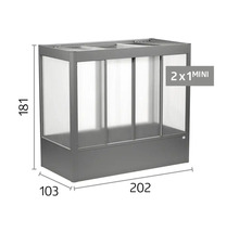 Vyvýšený záhon Biohort Mini s nadstavcom na parenisko, rozmery 202 krát 103 krát 181 centimetrov.