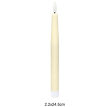 LED tyčová sviečka z pravého vosku, 2.2 krát 24.5 centimetrov, s blikajúcim plameňom.