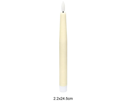 LED tyčová sviečka z pravého vosku, 2.2 krát 24.5 centimetrov, s blikajúcim plameňom.